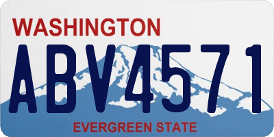 WA license plate ABV4571