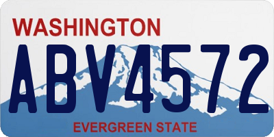 WA license plate ABV4572