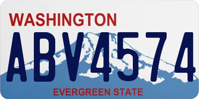 WA license plate ABV4574