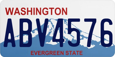 WA license plate ABV4576