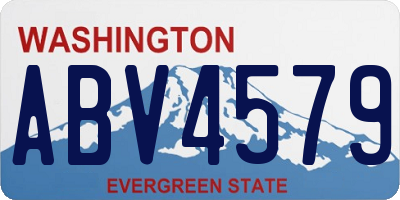 WA license plate ABV4579