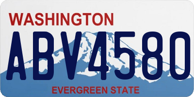 WA license plate ABV4580