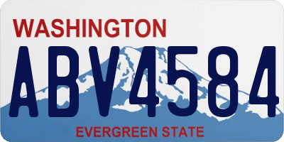 WA license plate ABV4584