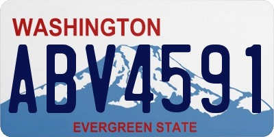 WA license plate ABV4591