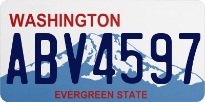 WA license plate ABV4597