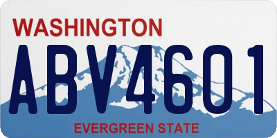 WA license plate ABV4601