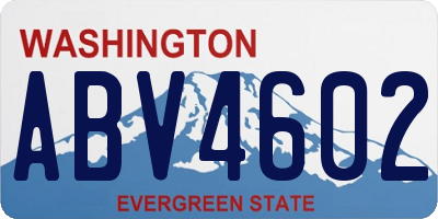 WA license plate ABV4602