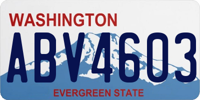 WA license plate ABV4603
