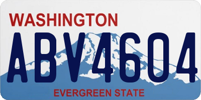 WA license plate ABV4604