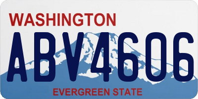 WA license plate ABV4606