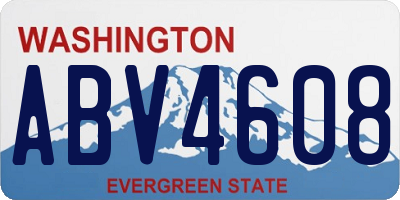 WA license plate ABV4608