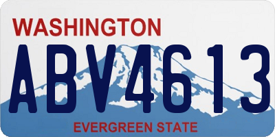 WA license plate ABV4613