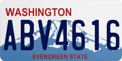 WA license plate ABV4616