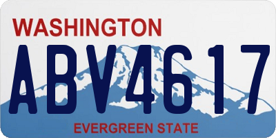 WA license plate ABV4617