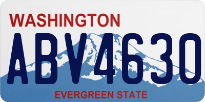 WA license plate ABV4630