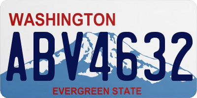 WA license plate ABV4632