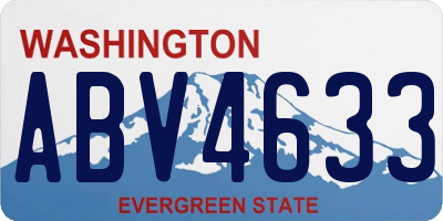 WA license plate ABV4633