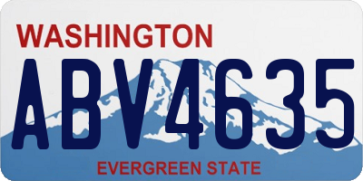 WA license plate ABV4635