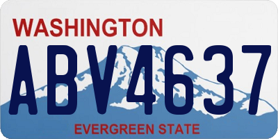 WA license plate ABV4637