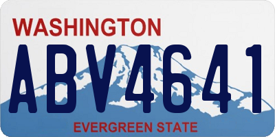 WA license plate ABV4641