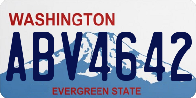 WA license plate ABV4642