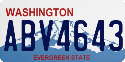WA license plate ABV4643