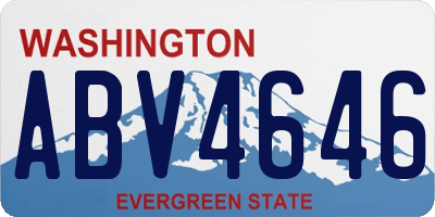 WA license plate ABV4646