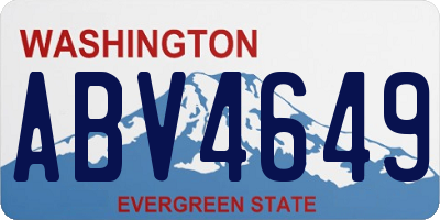 WA license plate ABV4649