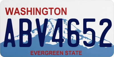 WA license plate ABV4652