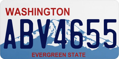 WA license plate ABV4655