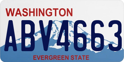 WA license plate ABV4663
