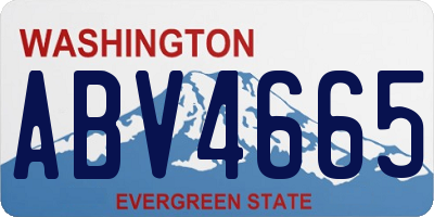WA license plate ABV4665
