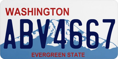 WA license plate ABV4667