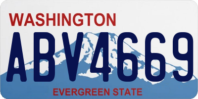 WA license plate ABV4669