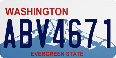 WA license plate ABV4671