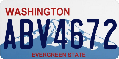 WA license plate ABV4672