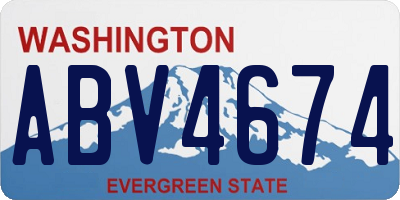 WA license plate ABV4674