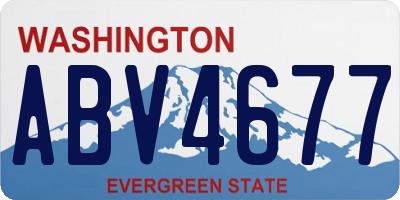 WA license plate ABV4677