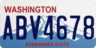 WA license plate ABV4678