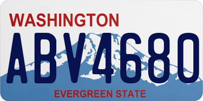 WA license plate ABV4680