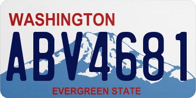 WA license plate ABV4681