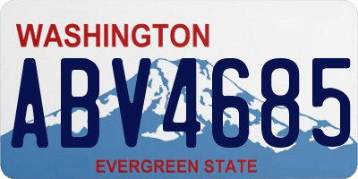 WA license plate ABV4685