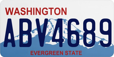 WA license plate ABV4689