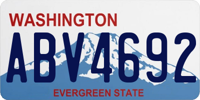 WA license plate ABV4692