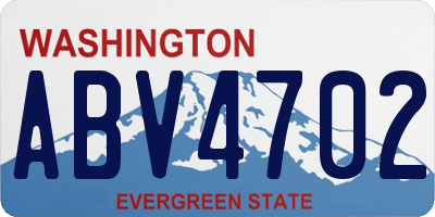 WA license plate ABV4702