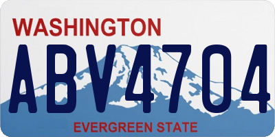WA license plate ABV4704