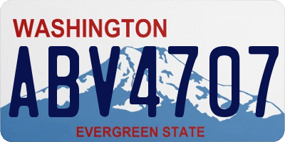 WA license plate ABV4707