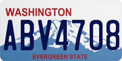 WA license plate ABV4708