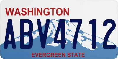 WA license plate ABV4712