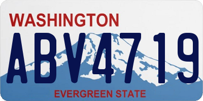 WA license plate ABV4719